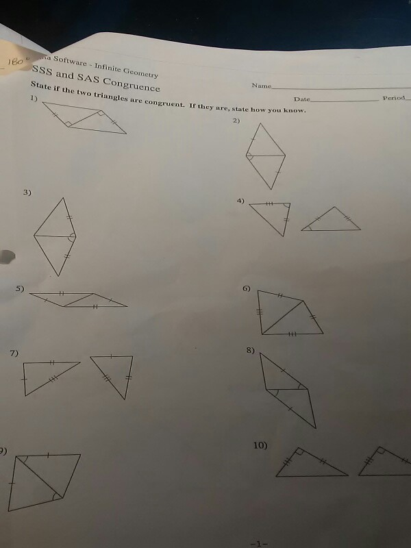 Solved A Software Infinite Geometry Ss And Sas Congruence Chegg Com