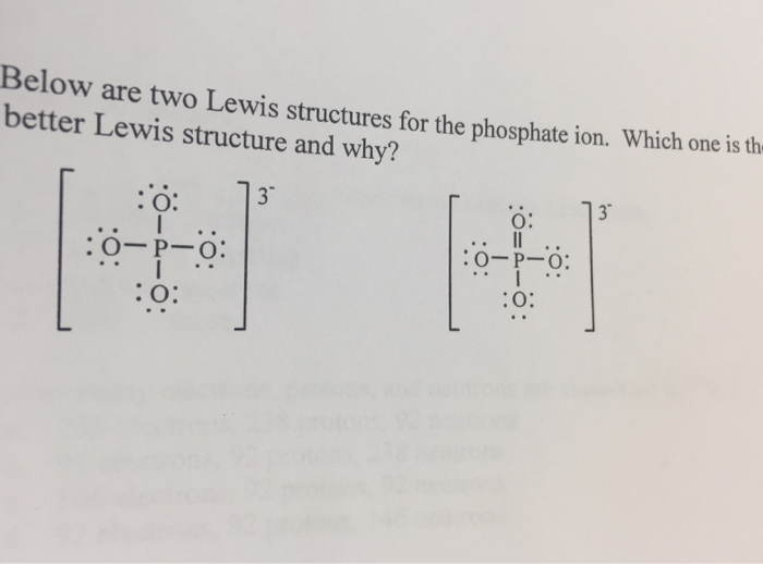 Solved: Below Are Two Lewis Structures For The Phosphate I ...