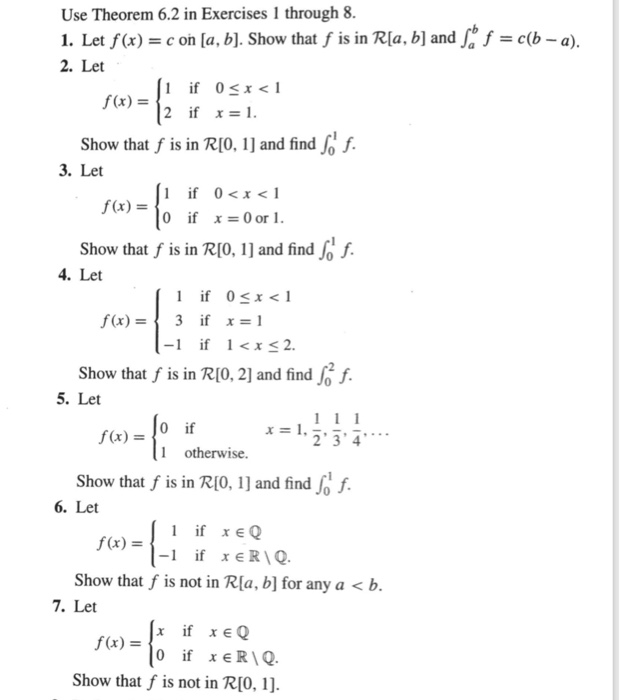 Solved Exercises 2 5 7 Theorem 6 2 A Bounded Function F Chegg Com
