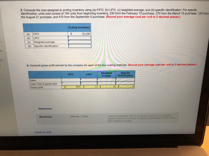 Solved: 3. Compute The Cost Assigned To Ending Inventory U ...