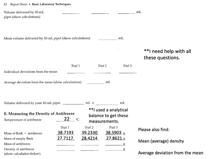 Basic laboratory techniques pre lab answers image