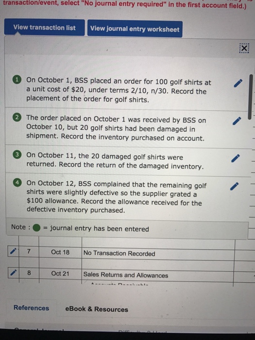 Solved transaction/event, select &ldquo;No journal entry required 