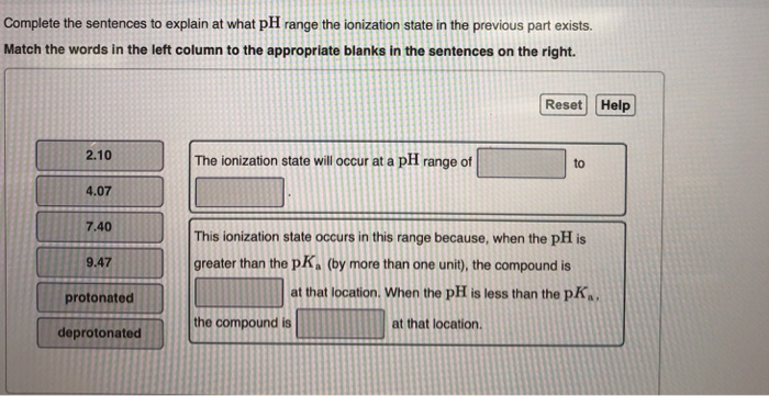 Solved Complete the sentences to explain at what p range the 