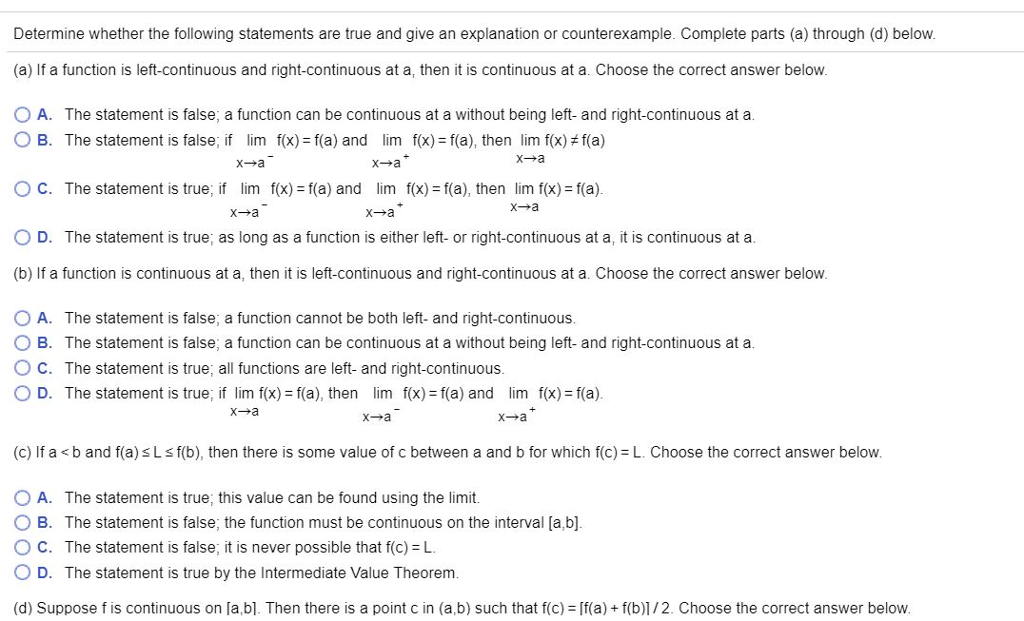 Solved Determine Whether The Following Statements Are Tru Chegg Com