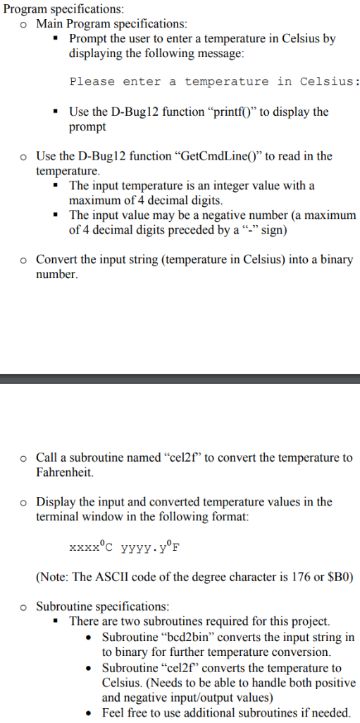 Degree In Application Form, Program Specifications O Main Program Specifications Prompt The User To Enter A Temperature In, Degree In Application Form