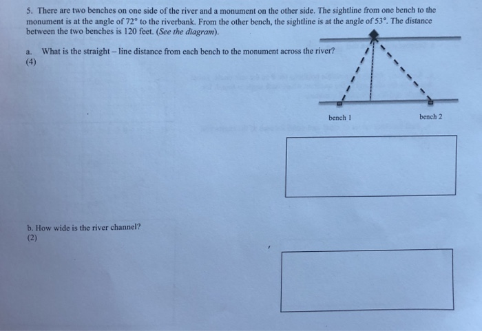 Solved 5 There Are Two Benches On One Side Of The River Solved 5 There Are Two Benches On One Side Of The River