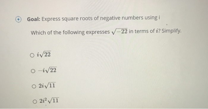 Expressing Square Roots of Negative Numbers with i 