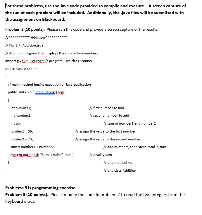 (Solved) : Problems Use Java Code Provided Compile Execute ...