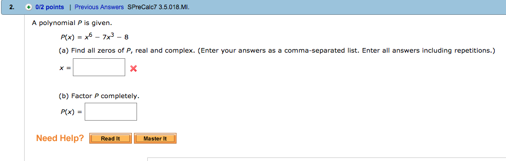 Solved: Factor The Polynomial Completely Rx) =x6 + 16x3 ...