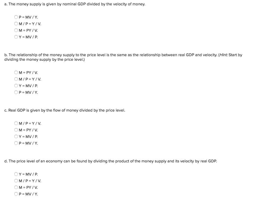 Solved Express The Following Relationships Using The Equa Chegg Com