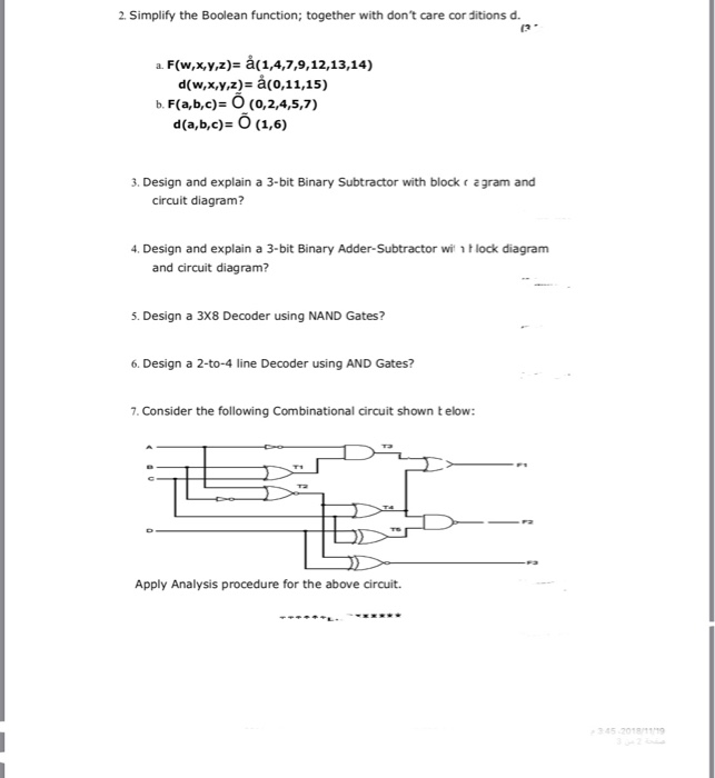 Solved 2 Simplify The Boolean Function Together With Don Chegg Com