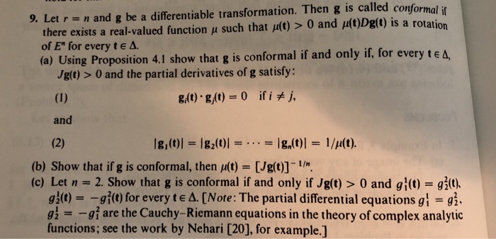 Conformal It 9 Let R N And G Be A Differentiabl Chegg Com