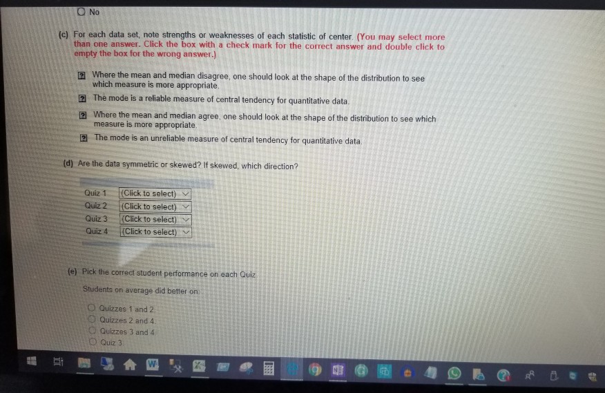 Weak Data (c) Each Set, For ... Solved: No Strengths O Or Note