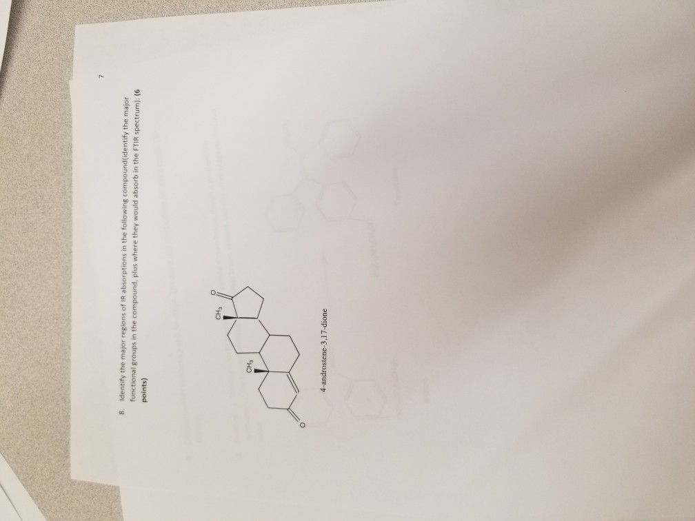 Solved 8 Identify The Major Regions Of Ir Absorptions In