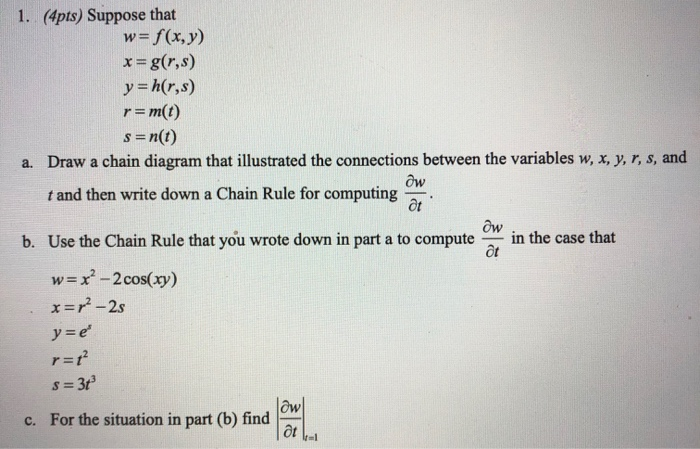 Solved 1 4pts Suppose That W F X Y X G R S Y H R S Chegg Com