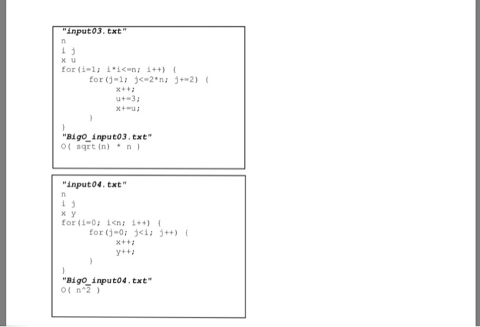 Solved Project Students Write Program Analyze Nested Java Loops Output Big O Notation Estimate So Q36168087