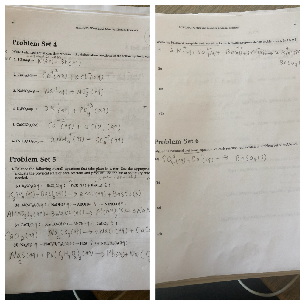 Solved 96 97 Misco477 Writing And Balancing Chemical Equ Chegg Com