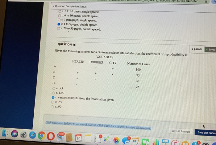 A Question Completion Status O A 6 To 10 Pages Chegg Com