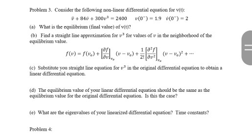 Consider The Following Non Linear Differential Equ Chegg Com