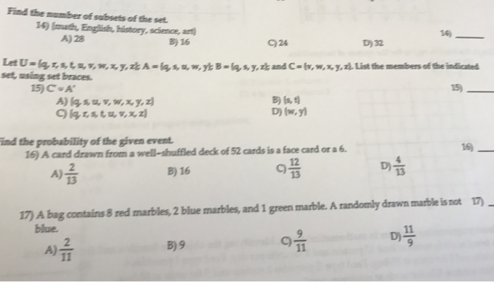 Solved Find The Number Of Subsets Of The Set Math Engl Chegg Com