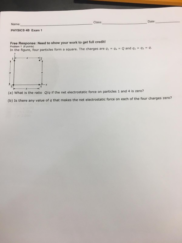 Respon Class: Date: 4B Name: 1 Solved: PHYSICS Exam ... - Free