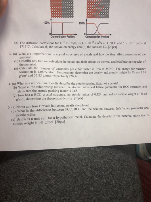 Solved 100 100 C The Diffusion Coefficient For O 2 In