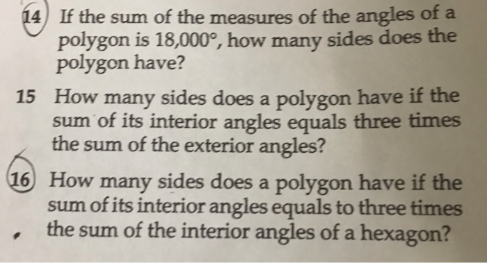 Solved 4 If The Sum Of The Measures Of The Angles Of A P