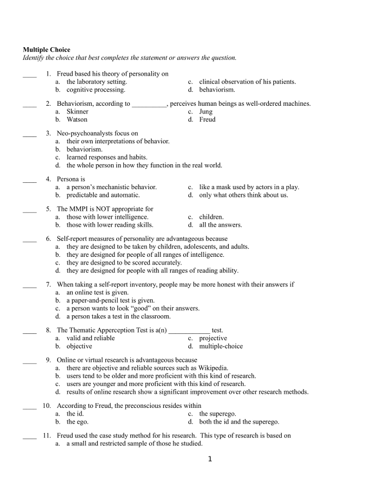 take a mmpi test online