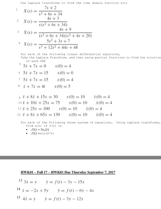 Solved Use Laplace Transforms To Find The Domain Function Chegg Com