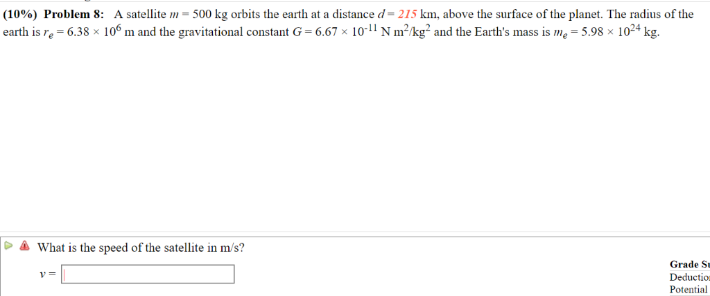 Solved 10 Problem 8 A Satellite M 500 Kg Orbits The E Chegg Com