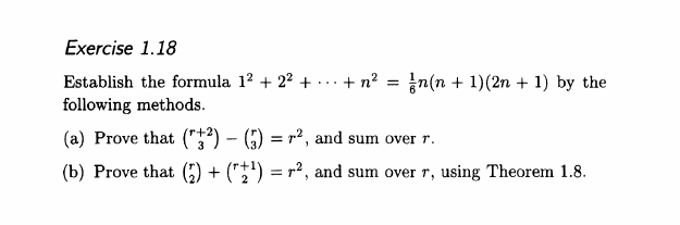 Solved Exercise 1 18 Establish The Formula 1222 N2 In Chegg Com