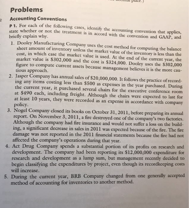 accounting conventions