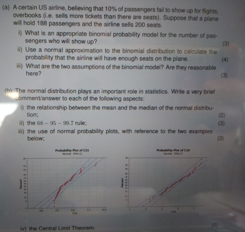 A A Certain Us Airline Believing That 10 Of P Engers Fail To A A Certain Us Airline Believing That 10 Of P Engers Fail To