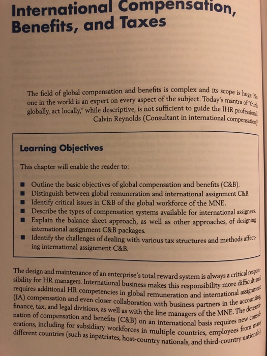 International Benefits And Compensation
