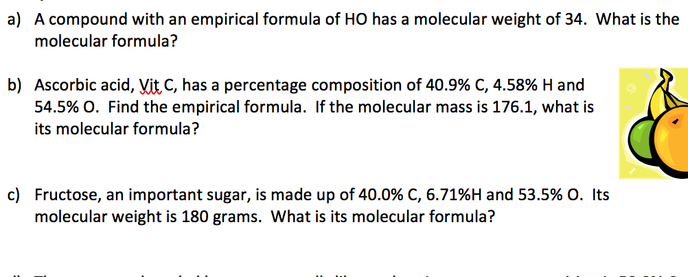 Solved A A Compound With An Empirical Formula Of Ho Has