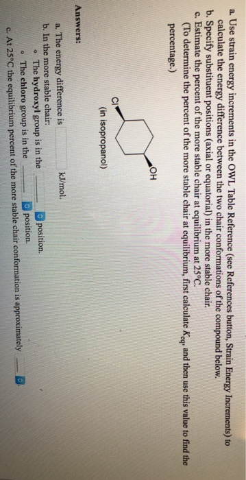 Solved A Use Strain Energy Increments In The Owl Table R