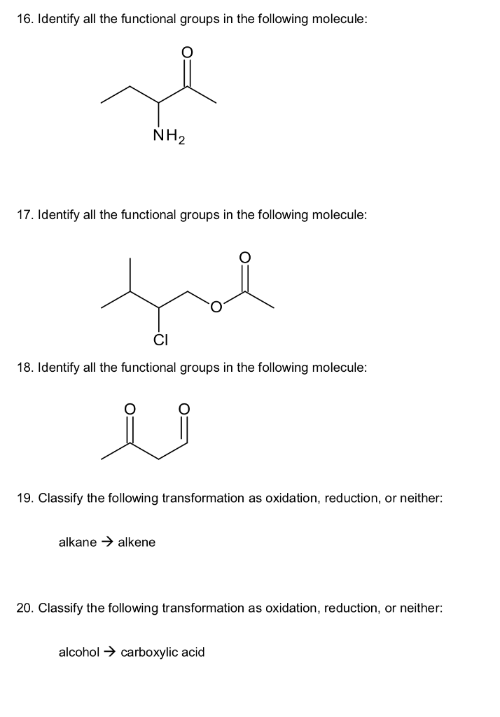 16 Identify All The Functional Groups In The Chegg 