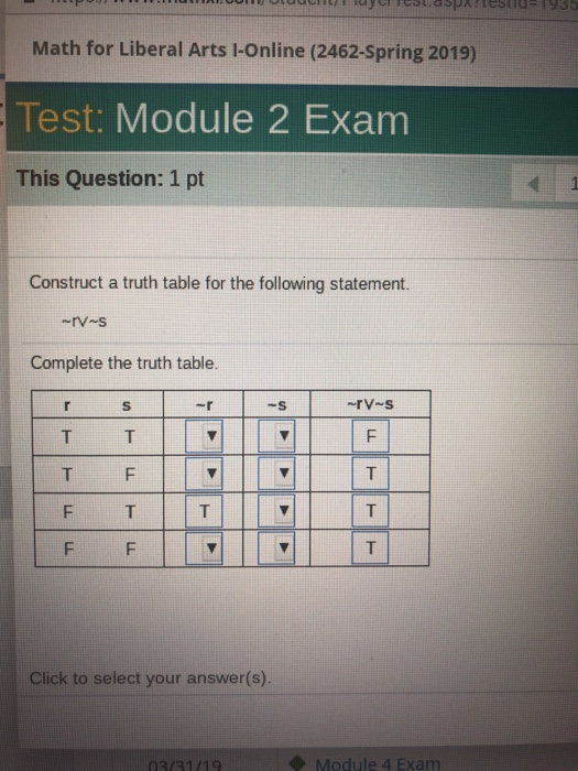 solved math for liberal arts i online 2462 spring 2019