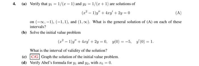 Solved Verify That Y 1 1 X 10 And Y 2 1 X 10 Are Chegg Com