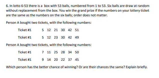 lotto six numbers