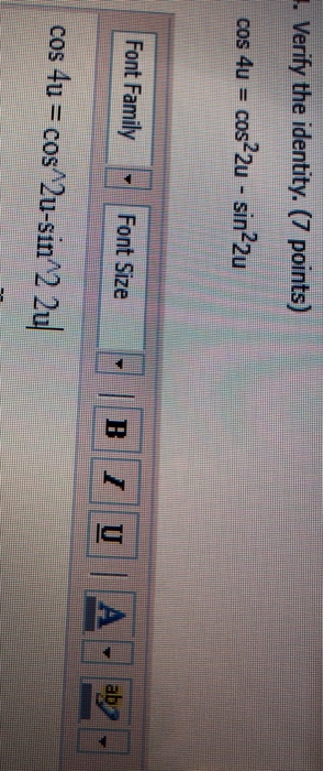 Verify The Identity 7 Points Cos 4u Chegg 