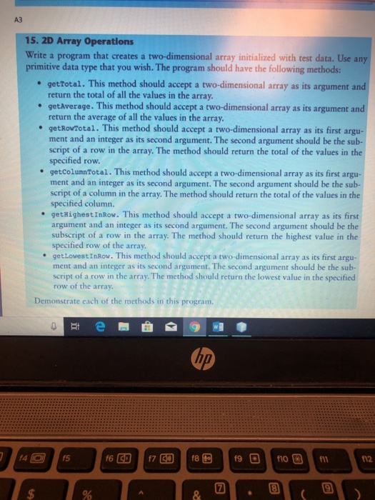 Solved A3 Arrays 2 2d Array Operations Access A3 From Pdf Chegg Com Solved A3 Arrays 2 2d Array Operations Access A3 From Pdf Chegg Com
