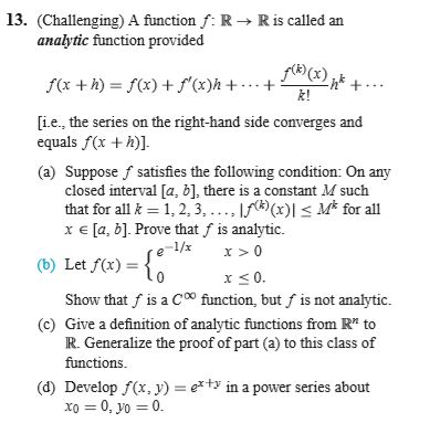 13 Challenging A Function F R Analytic Functio Chegg Com