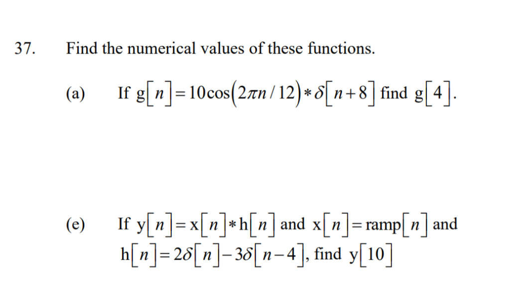 Solved 37 Find The Numerical Values Of These Functions Chegg Com