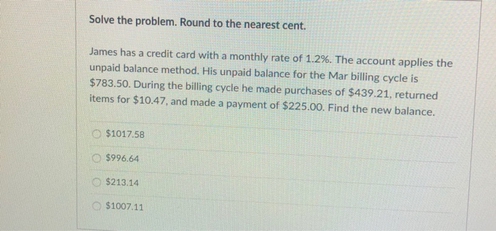Solved Marcus has a balance of $2,100 on his credit card.
