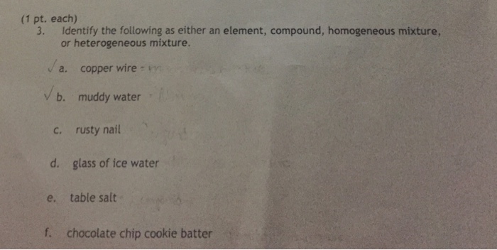 Solved (1 pt. each) Identify the following as either an | Chegg.com