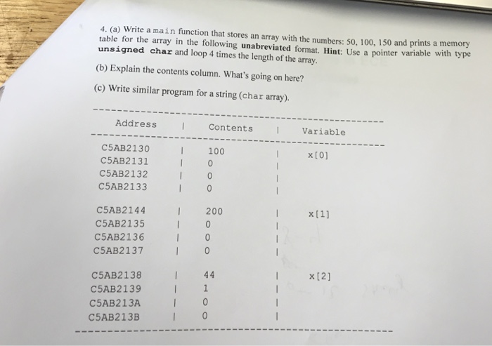 Solved Write A Main Function That Stores An Array With Th Chegg Com