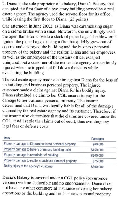 Solved 2 Diana Is The Sole Proprietor Of A Bakery Diana