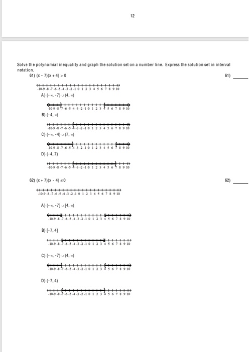 Solved 12 Solve The Polynomial Inequality And Graph The S Chegg Com