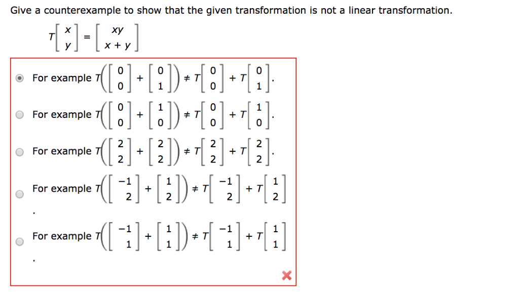 matrix transformation examples